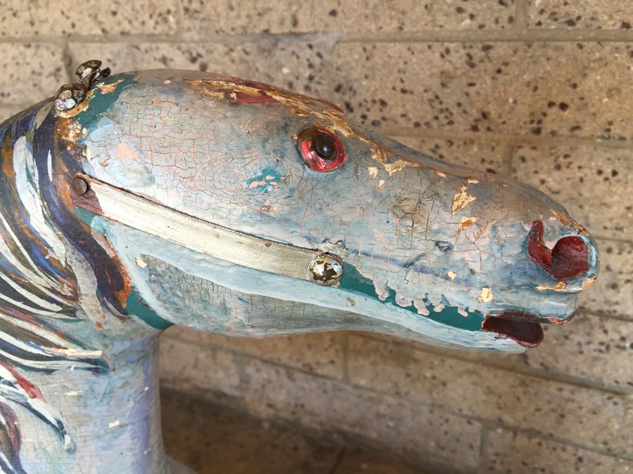 Antique Wooden Hand Painted Rocking Horse [Photo 2]