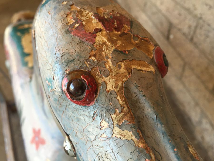 Antique Wooden Hand Painted Rocking Horse [Photo 3]