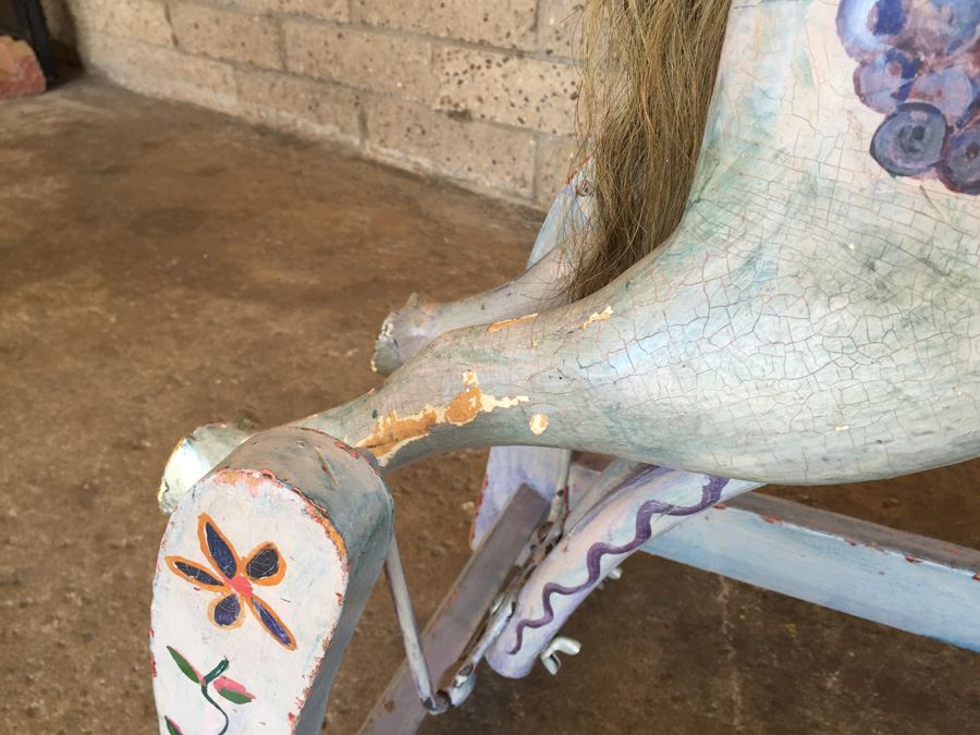 Antique Wooden Hand Painted Rocking Horse [Photo 10]
