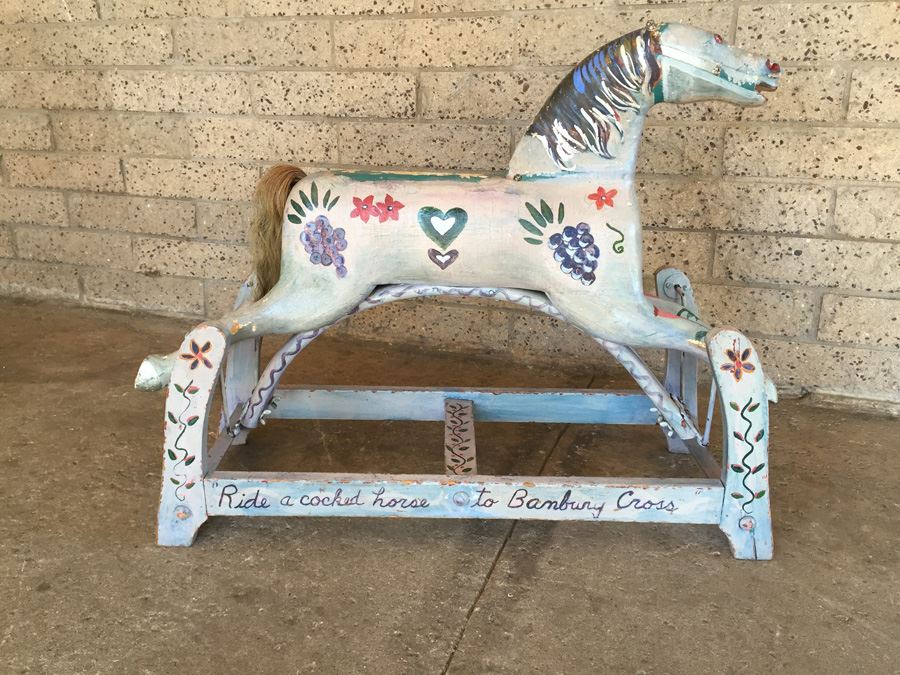 Antique Wooden Hand Painted Rocking Horse