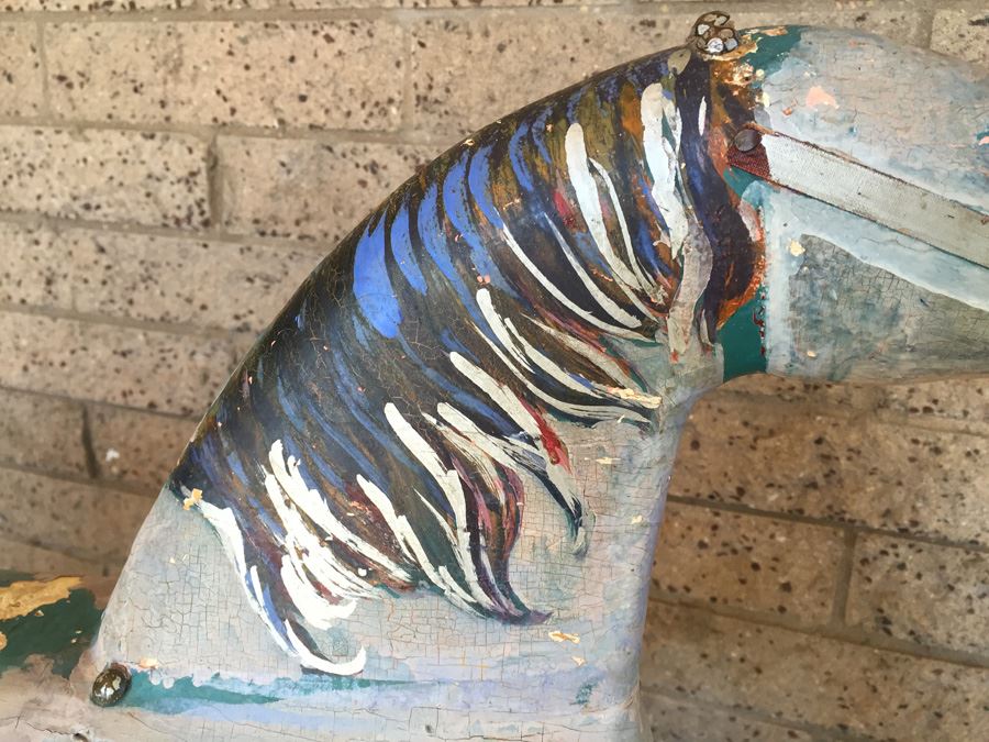 Antique Wooden Hand Painted Rocking Horse [Photo 7]