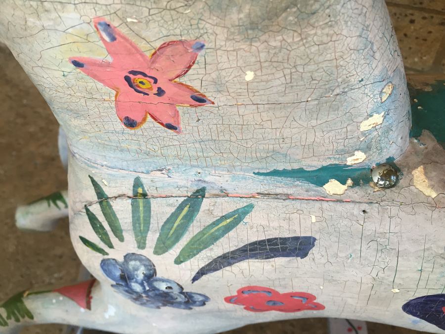 Antique Wooden Hand Painted Rocking Horse [Photo 18]