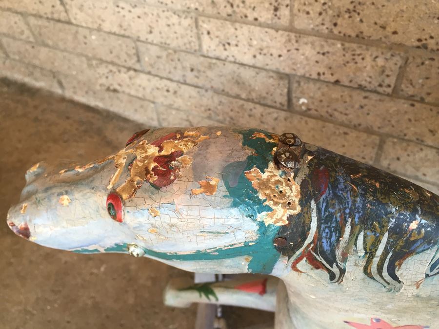 Antique Wooden Hand Painted Rocking Horse [Photo 20]