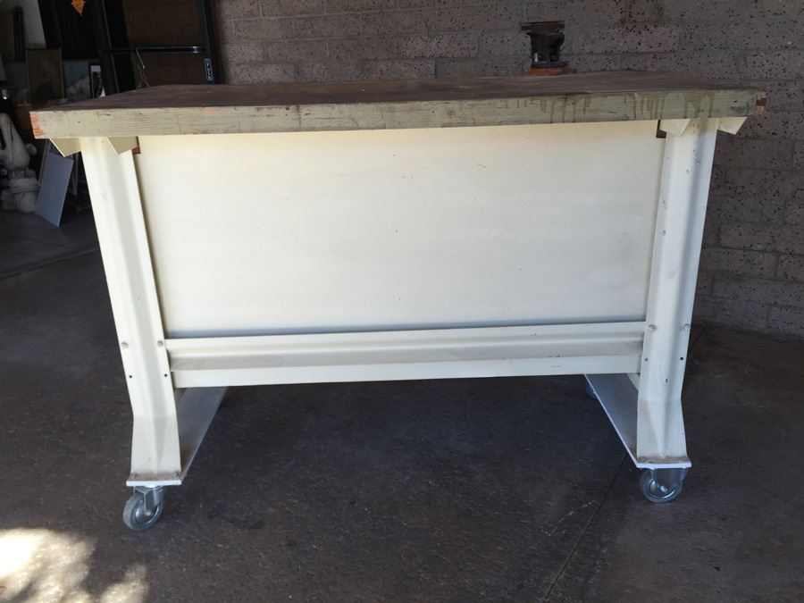 Industrial Work Bench On Casters With Vise [Photo 13]