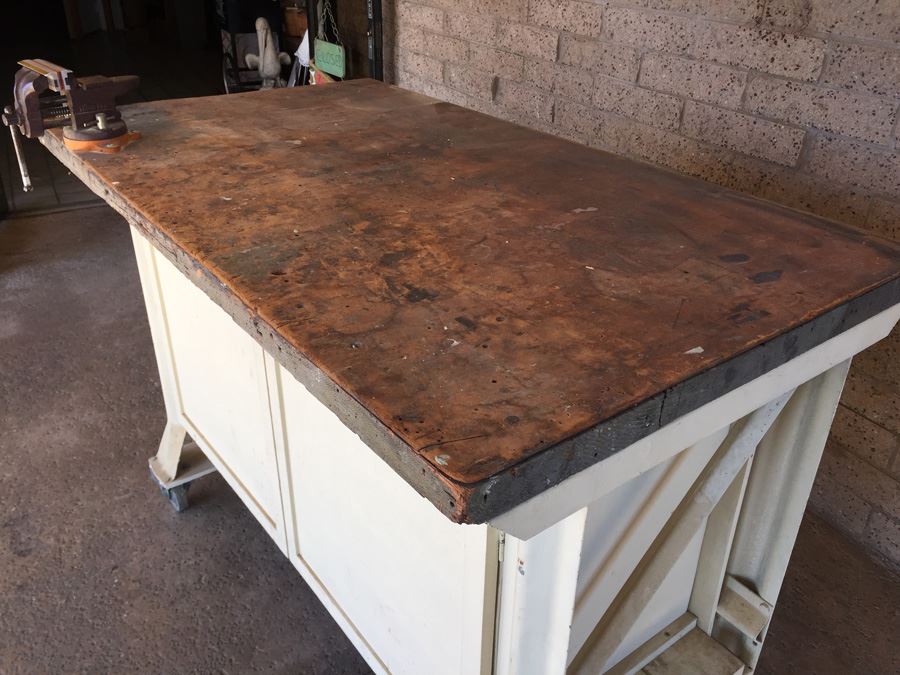 Industrial Work Bench On Casters With Vise [Photo 2]