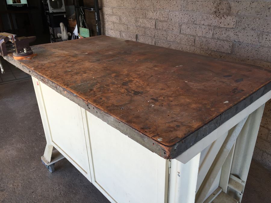 Industrial Work Bench On Casters With Vise [Photo 9]