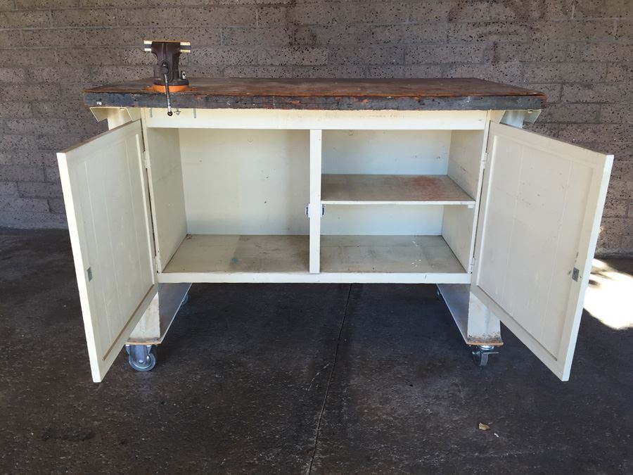 Industrial Work Bench On Casters With Vise [Photo 6]
