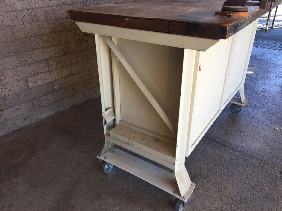 Industrial Work Bench On Casters With Vise [Photo 12]