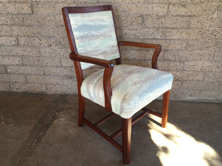 Upholstered Wooden Arm Chair [Photo 1]