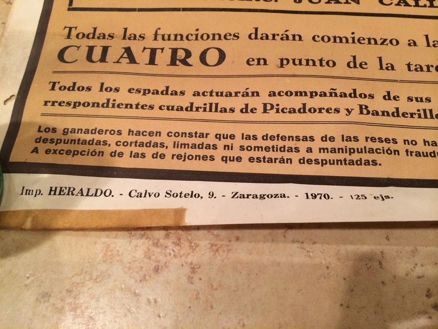 Spanish Bull Fighting Poster 1970 [Photo 2]