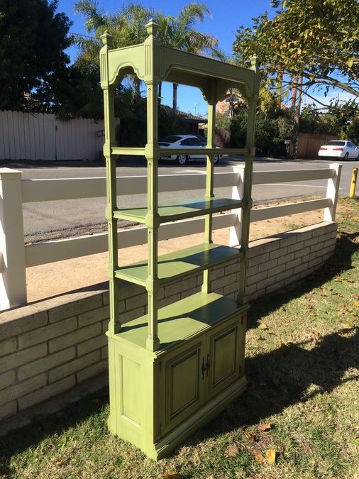 Ethan Allen Tall Single Library Bookcase in Green