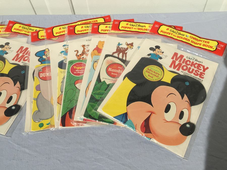 Collection Of Walt Disney Character Puppet And Golden Shape Book Sealed New In Packaging  [Photo 2]