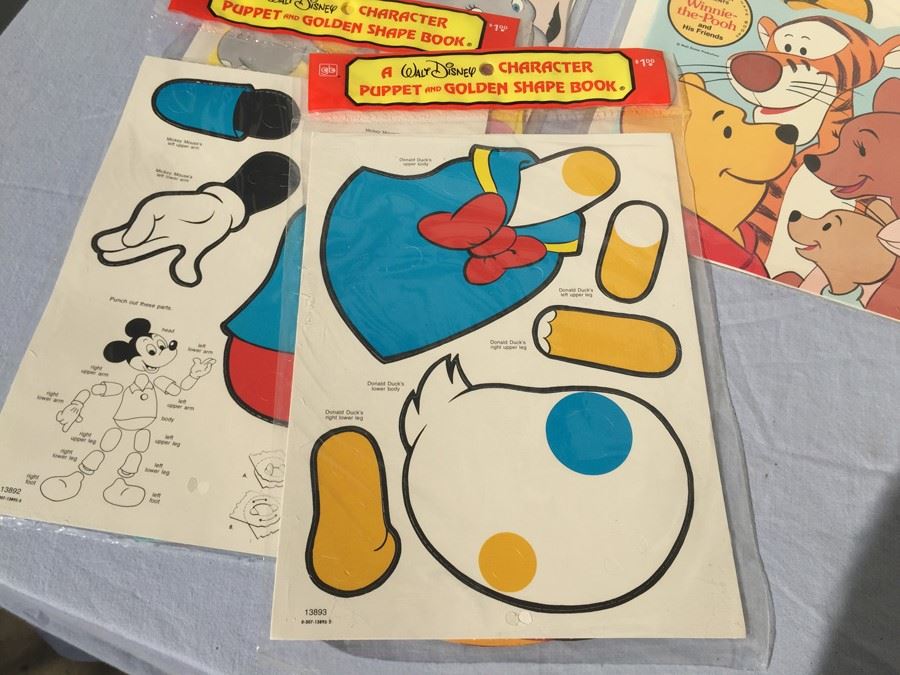 Collection Of Walt Disney Character Puppet And Golden Shape Book Sealed New In Packaging  [Photo 11]