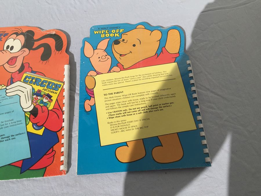 (3) Walt Disney Wipe-Off Books Mickey Mouse In Space Goofy Winnie The Pooh Sealed [Photo 8]