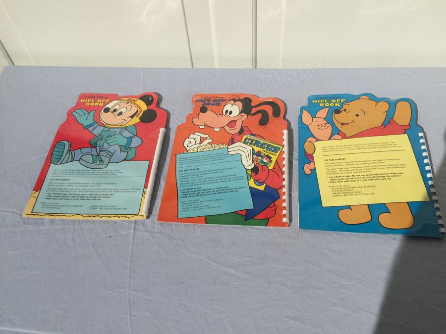 (3) Walt Disney Wipe-Off Books Mickey Mouse In Space Goofy Winnie The Pooh Sealed [Photo 5]