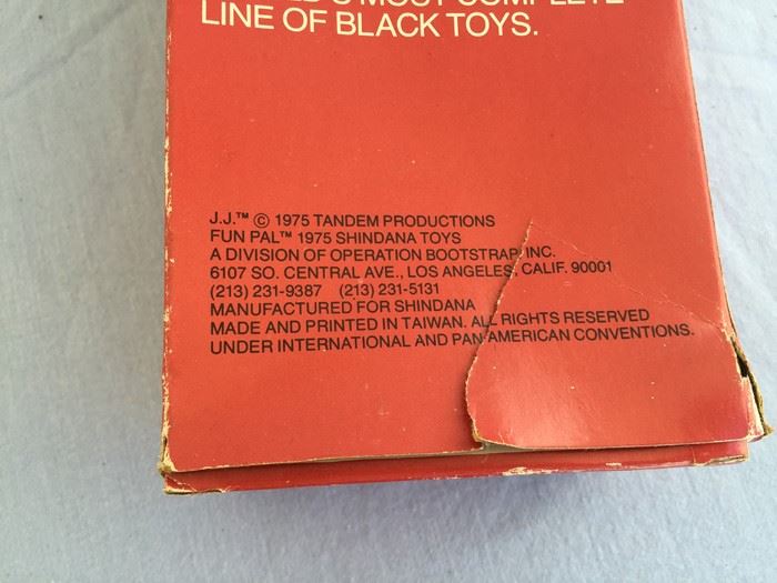 J.J. Action Figure Doll From TV Series Good Times Dyn-O-Mite New In Box (Box Has Damage) Shindana Toys 1975 [Photo 11]