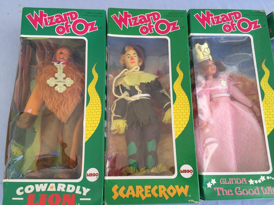 (4) Mego Action Figures Dolls New In Box Wizard Of Oz Cowardly Lion Scarecrow Glinda Good Witch Dorothy Toto 1974 [Photo 5]
