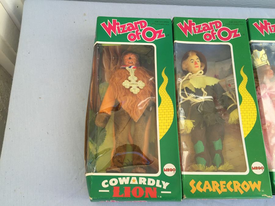 (4) Mego Action Figures Dolls New In Box Wizard Of Oz Cowardly Lion Scarecrow Glinda Good Witch Dorothy Toto 1974 [Photo 4]