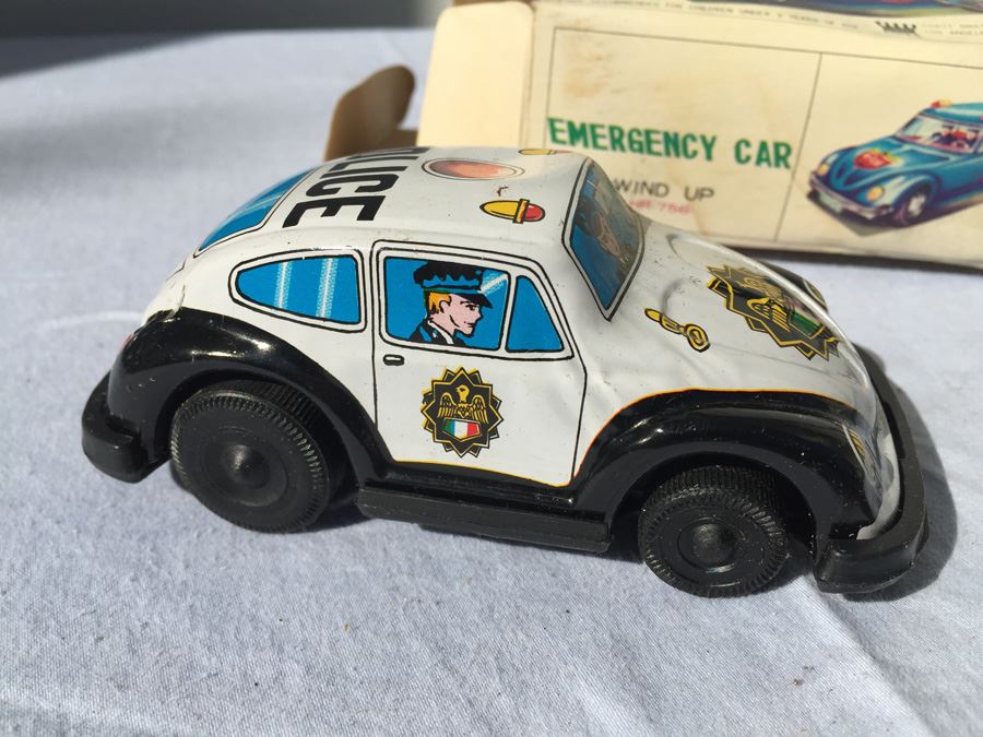 Emergency Car Wind Up Tin Litho Toy COTC New In Box [Photo 7]