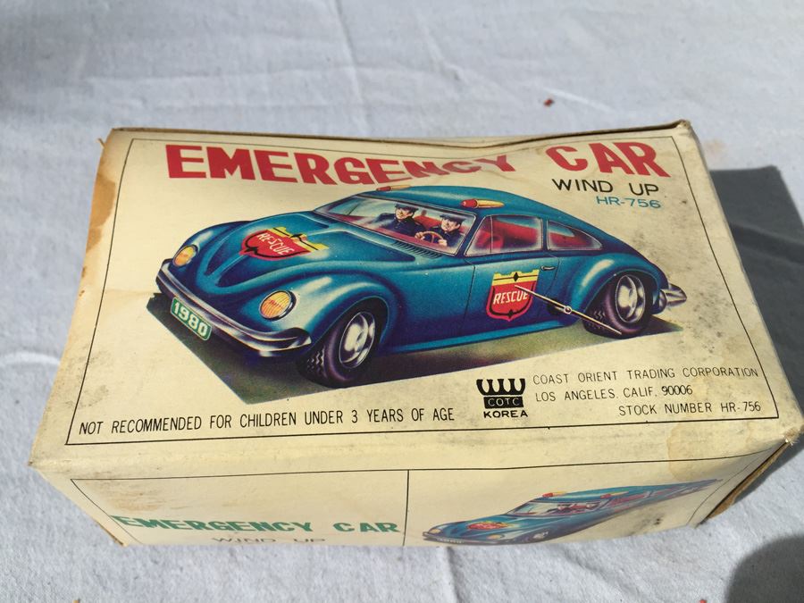 Emergency Car Wind Up Tin Litho Toy COTC New In Box [Photo 6]