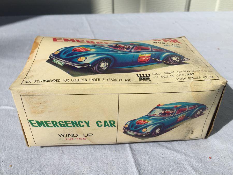 Emergency Car Wind Up Tin Litho Toy COTC New In Box [Photo 5]