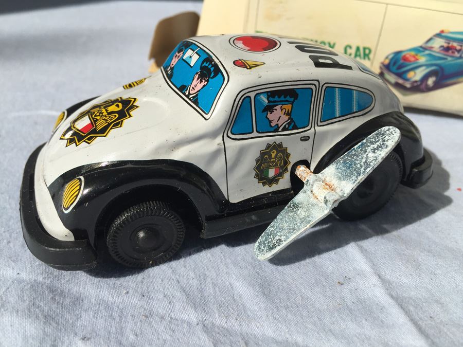 Emergency Car Wind Up Tin Litho Toy COTC New In Box [Photo 8]