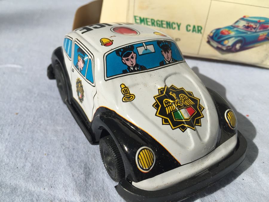 Emergency Car Wind Up Tin Litho Toy COTC New In Box [Photo 2]