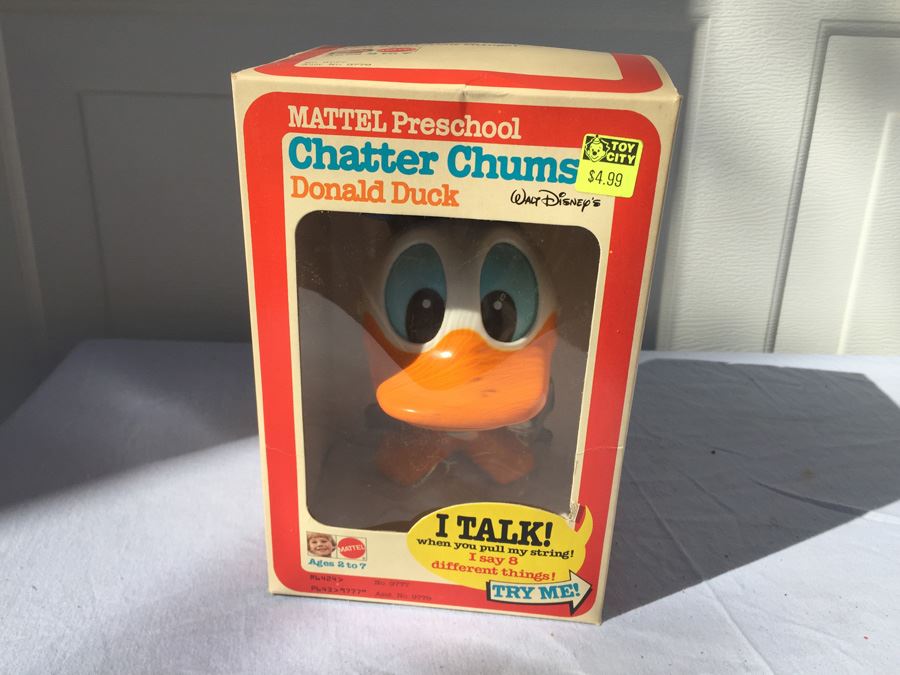 Mattel Preschool Chatter Chums Walt Disney Donald Duck Talking New In Box 1976 [Photo 1]