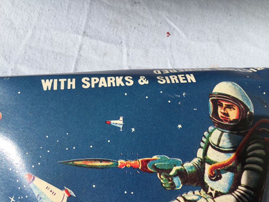 Vintage Astroray Gun Friction Powered Tin Litho New In Box COTC [Photo 7]