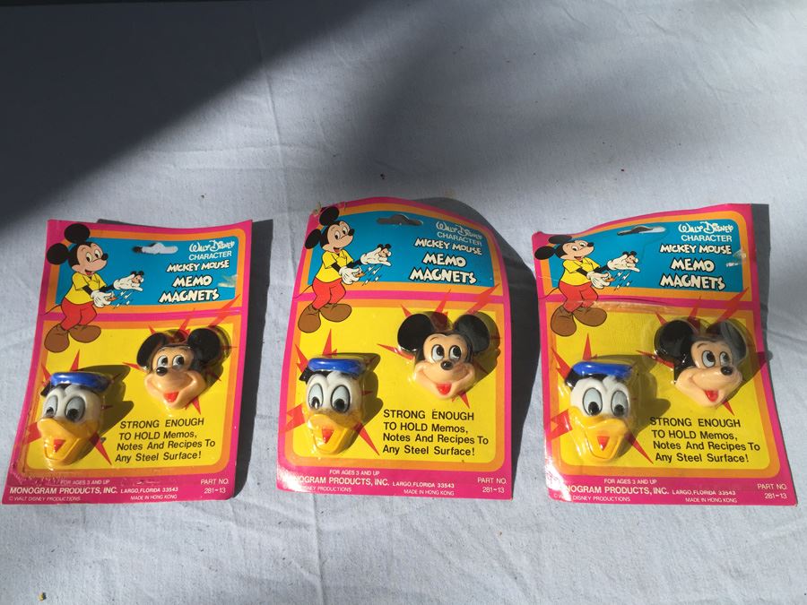 Vintage Walt Disney Character Mickey Mouse Donald Duck Memo Magnets New On Card Hong Kong [Photo 6]