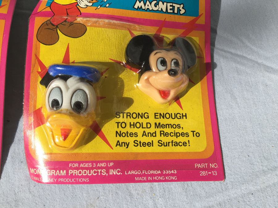 Vintage Walt Disney Character Mickey Mouse Donald Duck Memo Magnets New On Card Hong Kong [Photo 3]
