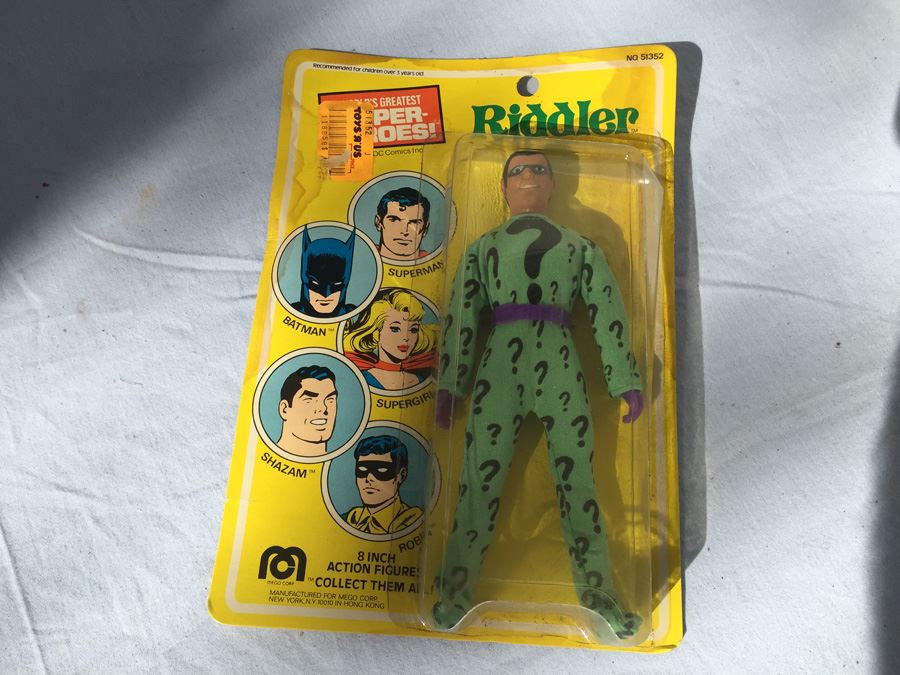 Riddler 8 Inch Action Figure New On Card Mego 1977 Card Has Some Staining