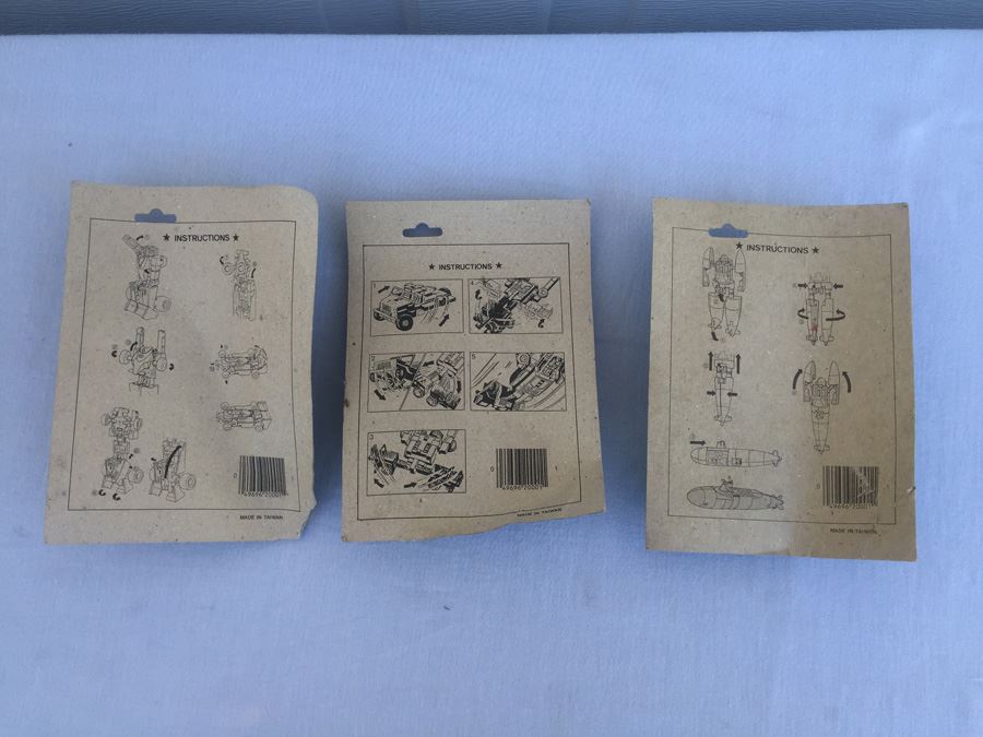(3) Die-Cast Metal Convertible Robots Transformers Knock Offs New On Card [Photo 11]