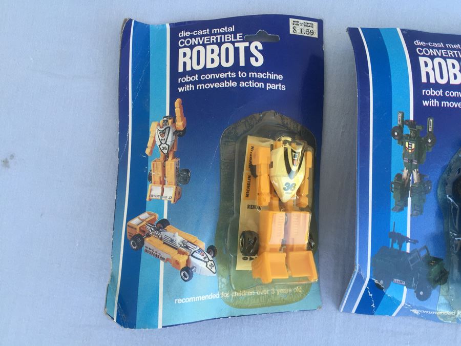 (3) Die-Cast Metal Convertible Robots Transformers Knock Offs New On Card [Photo 2]