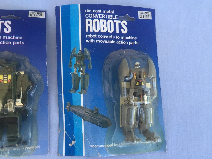 (3) Die-Cast Metal Convertible Robots Transformers Knock Offs New On Card [Photo 8]