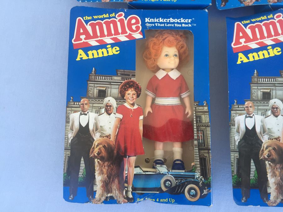 (5) Annie Action Figure Dolls New In Box Knickerbocker Toys 1982