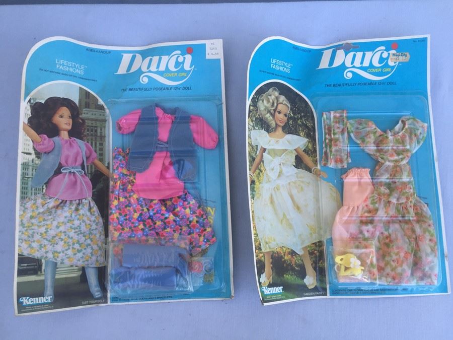 (2) Darci Covergirl Lifestyle Fashions Doll Clothes New On Card Kenner Suit Yourself And Garden Party 1979
