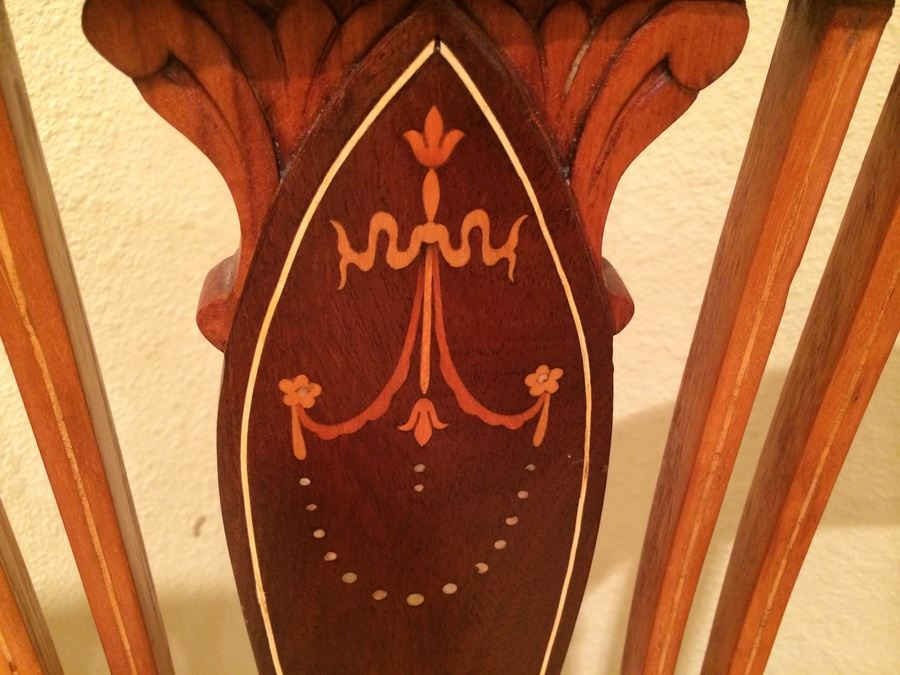 Parlor Chair with Mother of Pearl Inlay and Casters [Photo 4]