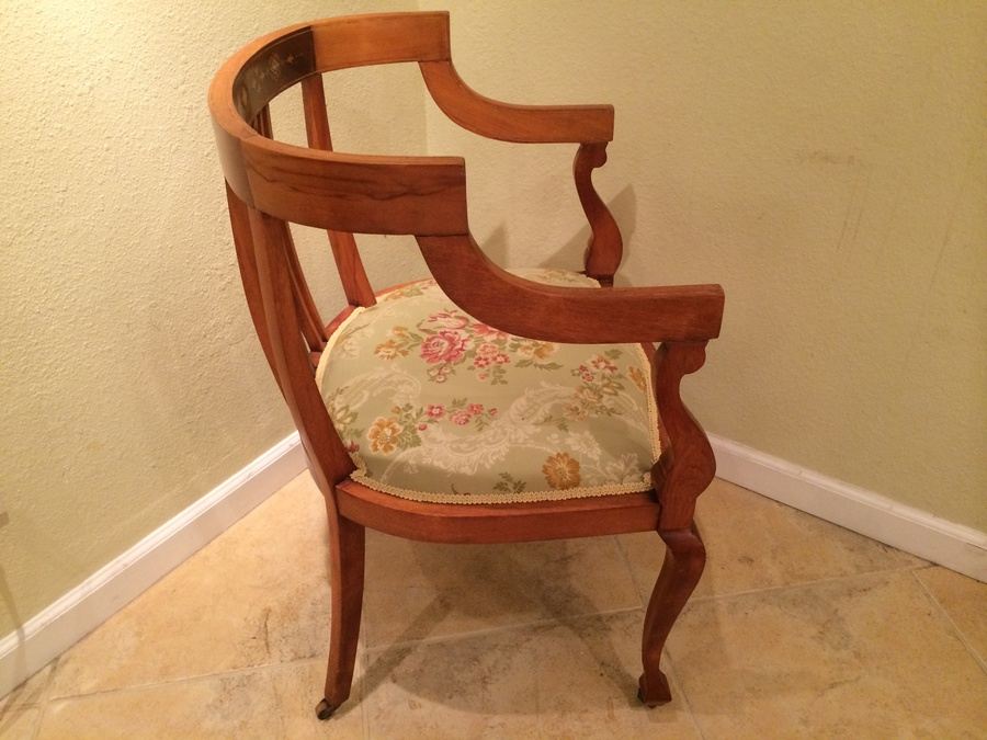 Parlor Chair with Mother of Pearl Inlay and Casters [Photo 6]