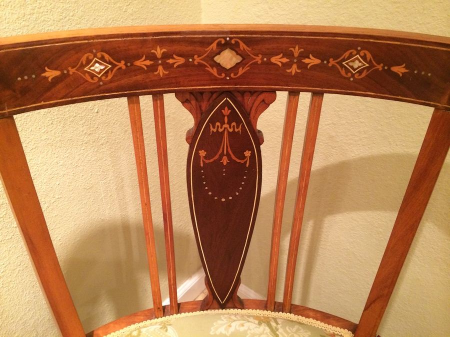 Parlor Chair with Mother of Pearl Inlay and Casters [Photo 2]