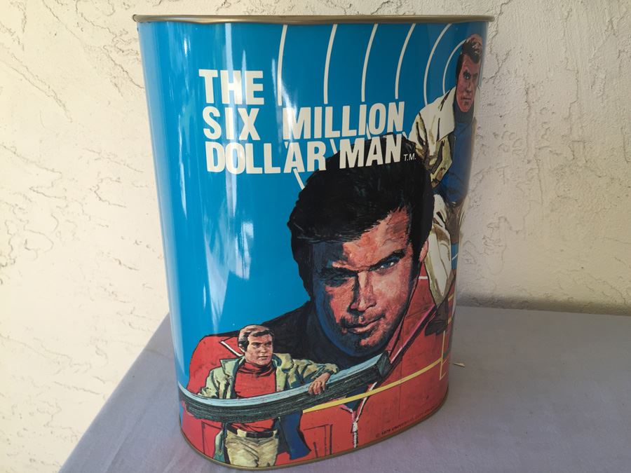 The Six Million Dollar Man Waste Basket 1976