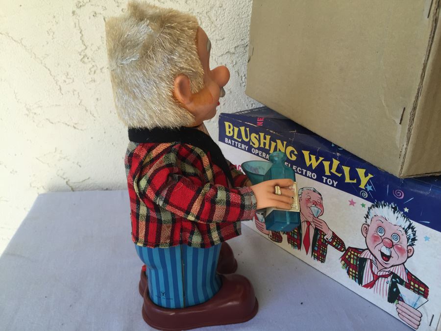 Blushing Willy Tin Litho Japan Electro Mechanical Battery Operated Toy New In Box [Photo 3]