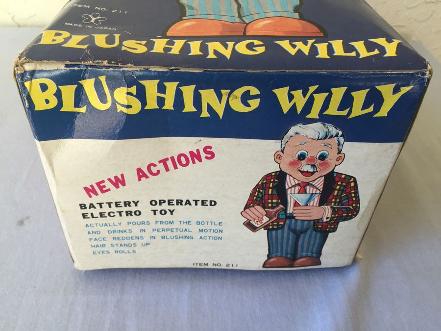 Blushing Willy Tin Litho Japan Electro Mechanical Battery Operated Toy New In Box [Photo 9]