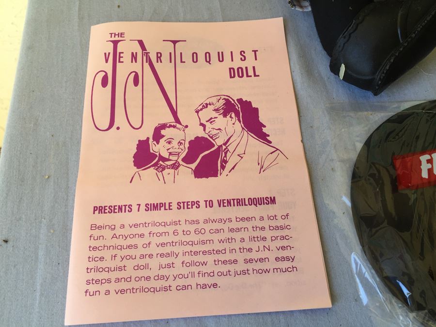 Ventriloquist Lester In Box With Instructions And Sealed Record Black Ventriloquist Doll [Photo 12]