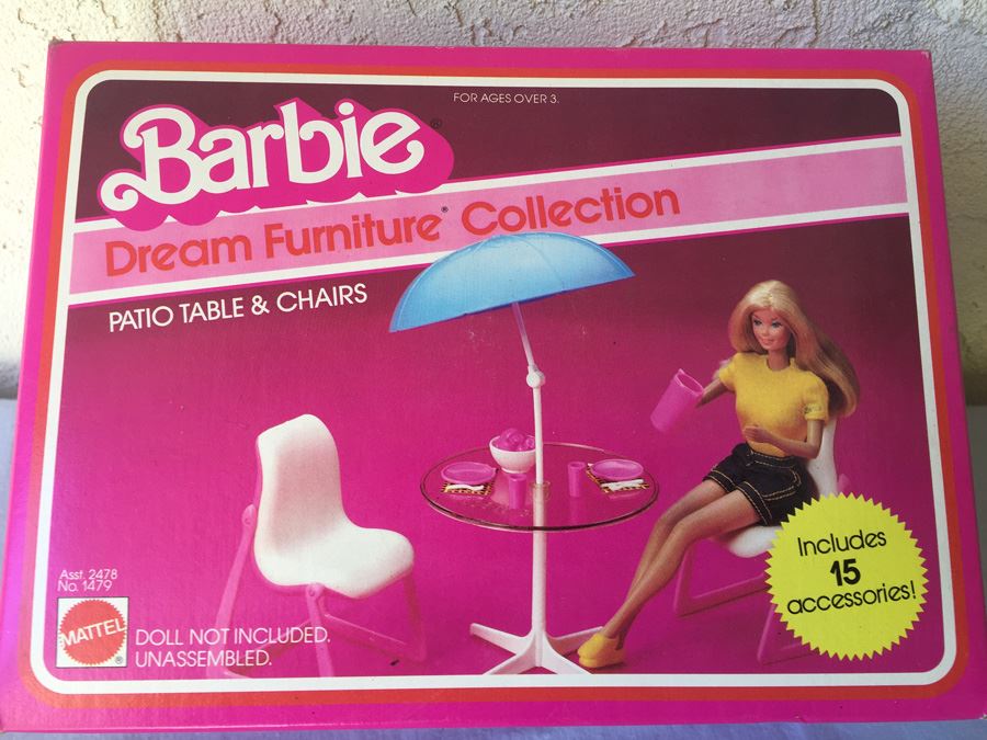 Barbie Dream Furniture Collection Patio Table And Chairs New In Box Mattel 1982