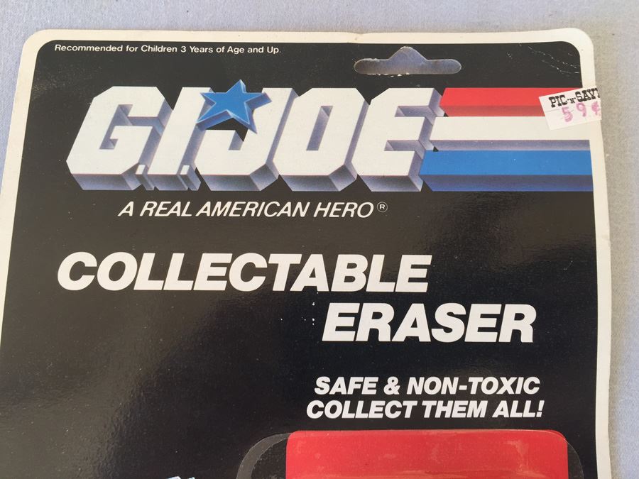 G. I. Joe Collectable Eraser Hasbro New On Card Vintage 1986 [Photo 2]