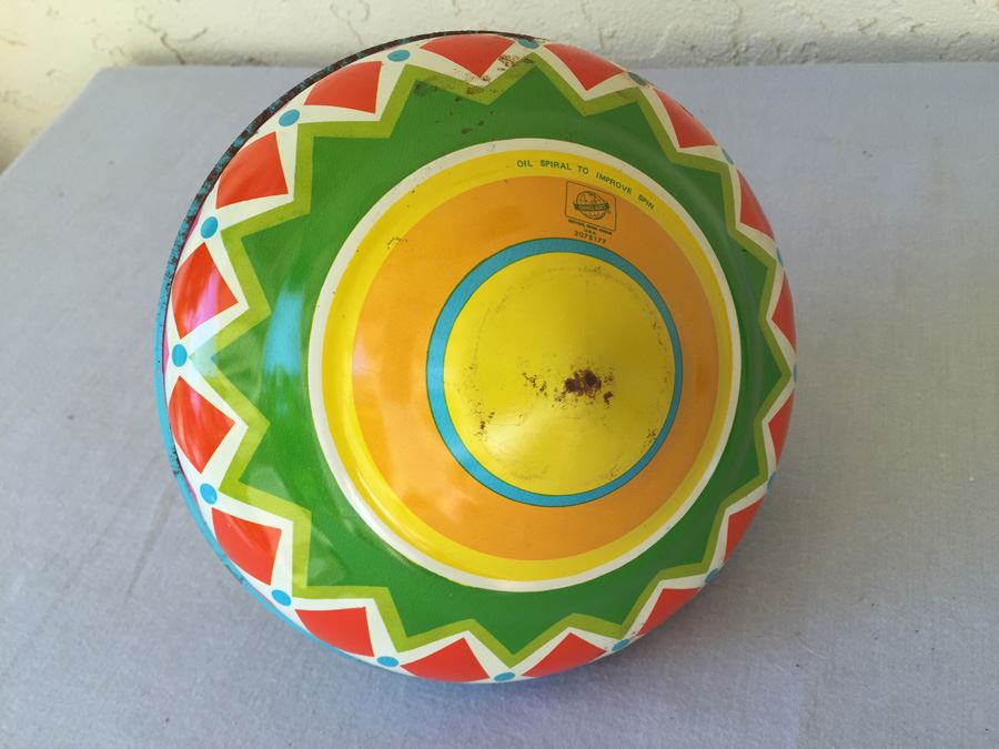 Metal Litho Spinning Top Toy Ten Little Indians Ohio Art [Photo 9]