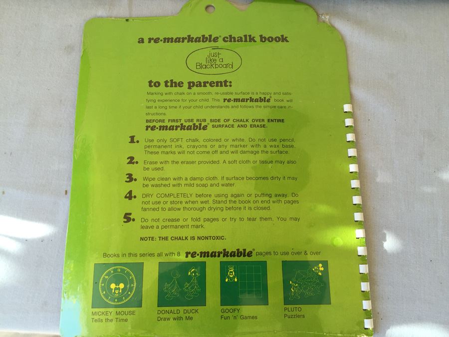 (3) Walt Disney Chalk Book Mickey Mouse Tells The Time Pluto Donald Duck Books [Photo 12]