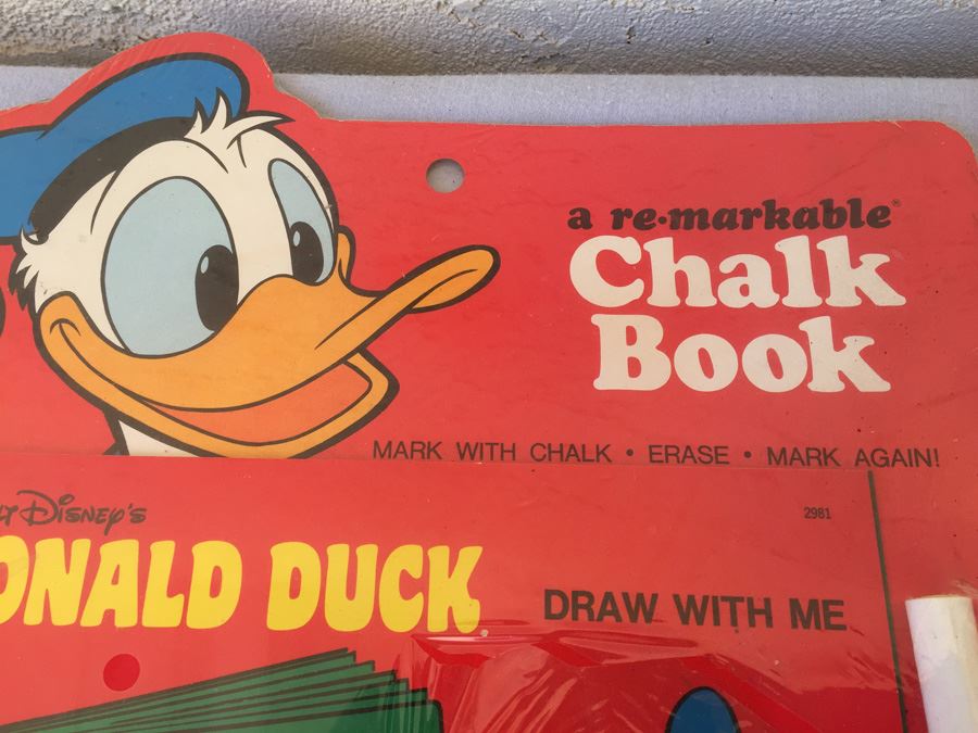 (3) Walt Disney Chalk Book Mickey Mouse Tells The Time Pluto Donald Duck Books [Photo 10]