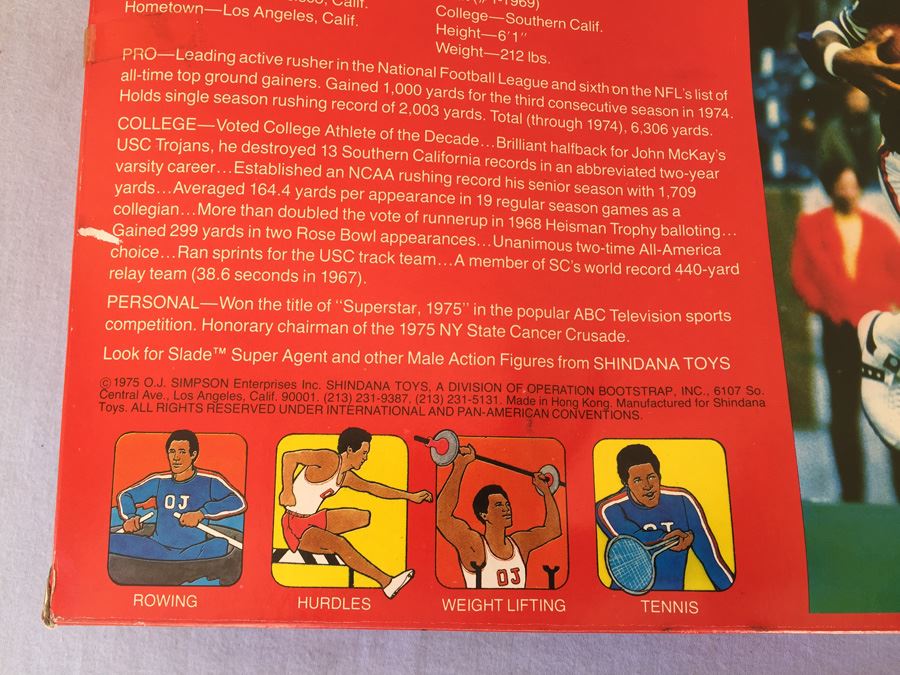 O. J. Simpson The Juice 9 1/2 Inch Action Figure Super Pro Set 26 Pieces New In Box Shindana Toys 1975 [Photo 14]